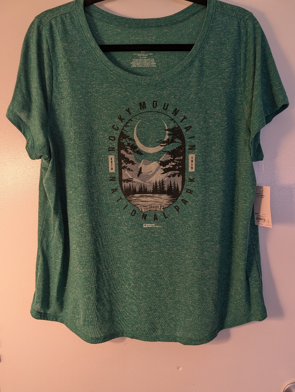 New Women's Rocky Mountain National Park Green Graphic Tee 2XL